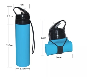 Reusable Foldable <b>Water</b> <b>Bottle</b> Silicone <b>Collapsible</b> <b>Water</b> <b>Bottle</b> Folding <b>Bottle</b> for Travel Outdoor - Product Image 4