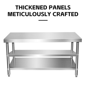 Mesa de Trabajo de Acero Inoxidable 304 de 3 Niveles - Mesa de Trabajo de Cocina de Grado Industrial con Estructura Resistente, Ideal para <span class=keywords><strong>Catering</strong></span>/Fábrica - Product Image 6