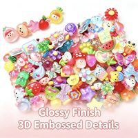 Accessoires en résine transparents à motifs animaux de dessin animé en gros pour boîtes de rangement DIY, coques de téléphone portable et colle crème