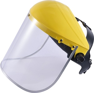 Protección para cabeza de construcción Industrial PP de alta calidad Escudo facial montado en la cabeza con visera de malla metálica negra - Product Image 2