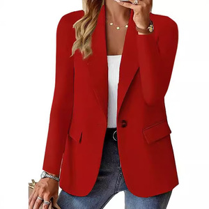 ホットアイテム秋長袖ソリッドカラーシングルブレストボタン女性用ブレザー - Product Image 3