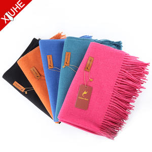 Bufanda de Cachemira de 180x70cm para mujer, chales negros de Color sólido, bufandas de Cachemira personalizadas Jacquard - Product Image 6