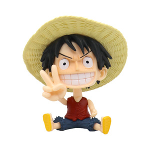 Figurine d'action japonaise One Piece Zoro Luffy de 8 cm, décoration de <span class=keywords><strong>voiture</strong></span> assise, modèle de statue en PVC, jouet pour cadeaux - Product Image 2