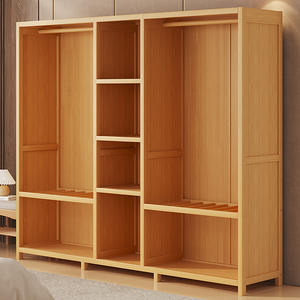<span class=keywords><strong>Armoire</strong></span> Moderne Simple en Bambou pour Chambre à Coucher – Meuble Économique pour Logement Locatif, Rangement Durable et Anti-Poussière - Product Image 1