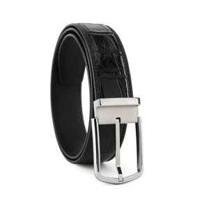 Ceinture en cuir véritable pour homme de haute qualité, classique, vintage, avec boucle à ardillon, en cuir de crocodile, sangle de luxe - Product Image 5