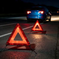 Triangle de signalisation d'urgence portable pour voiture, réflecteur haute visibilité, signalisation de panne routière, signalisation de sécurité, signalisation triangulaire