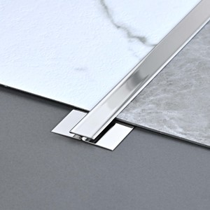 Barre de transition décorative en métal brossé personnalisée, bande de couverture pour joint de sol, anti-rouille, pour carrelage - Product Image 1