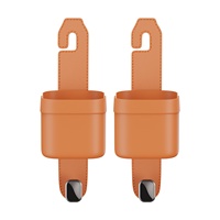Support de tasse multifonctionnel en cuir Napa pour voiture, crochet de fixation pour siège de voiture, support de téléphone, gadget de rangement pour voiture, accessoires automobiles