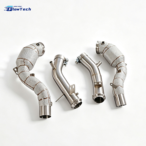 Downpipe à haut débit FlowTech T304 en acier inoxydable 200 cellules pour Mercedes-Benz GLC63 X253 M177 4.0T V8, montage direct - Product Image 6