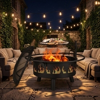 Barbecue au charbon de bois avec design ajouré, brasero amovible, foyer de table pour camping extérieur avec grille de barbecue