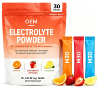 ODM OEM Poudre de boisson individuelle Orange Fraise Limonade Complément nutritionnel Logo personnalisé Saveurs variées