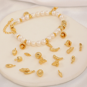 จี้ทอง 18K ชุบทองเหลือง สไตล์ชนบท รูปถั่วลิสง มะเขือยาว ฟักทอง จี้ผักสำหรับทำเครื่องประดับ - Product Image 3