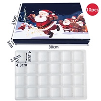 Boîte à rabat vide pour calendrier de l'Avent de Noël, emballage cadeau à remplir avec trous perforés pour bijoux, vente en gros
