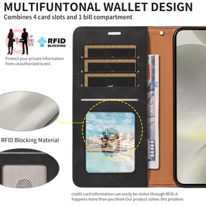 เคสโทรศัพท์มือถือแบบกระเป๋าสตางค์ธุรกิจพิเศษสำหรับ Samsung S24มีช่องเสียบบัตรเคสป้องกันโทรศัพท์หนัง PU - Product Image 3