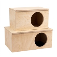 Habitat de luxe pour hamster en bois massif avec design imperméable de haute qualité en bois naturel pour nid d'intérieur pour animaux de compagnie