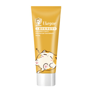 Pasta de dientes para prevención de caries para niños Ukepoe, 50 g, para edades de 3 a 6 años, fórmula anti-caries con flúor - Product Image 1