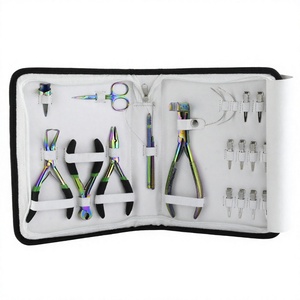 Venta de fábrica, de herramientas para extensiones de cabello Kit, anillo de separación, tijeras para el cabello, Clips de seccionamiento, agujas de coser, gancho, cuentas, alicates para extensiones de cabello - Product Image 1