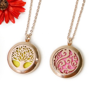 Collier diffuseur d'huiles essentielles électriques en or rose réglable de 24 pouces pour femmes, pendentif pour voiture, 1 an de garantie pour la maison - Product Image 1