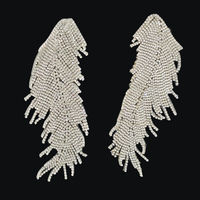 Patch en strass Aile d'Argent pour vêtements et chapeaux de festival, style bohème, appliqué fait main, lavable, en plastique et verre, accessoire DIY