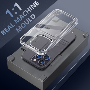 OEM a prueba de golpes Crylic transparente claro teléfono móvil casos cubierta al por mayor para el <span class=keywords><strong>iPhone</strong></span> 15 Pro Max cartera titular de la tarjeta - Product Image 3