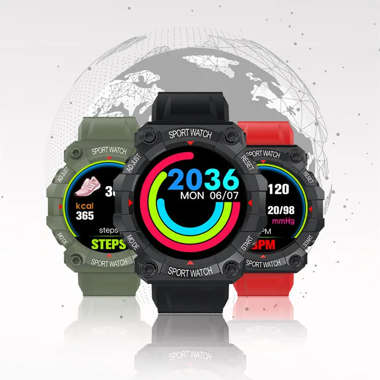 심장 박동 모니터링 긴 대기 방수 피트니스 시계 Smartwatch Reloj FD68 디지털 시계