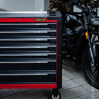 Armoire à outils en acier Goldenline Professional avec glissières à roulement à billes à retour automatique, roulettes robustes, chariot à outils industriel à 7 tiroirs