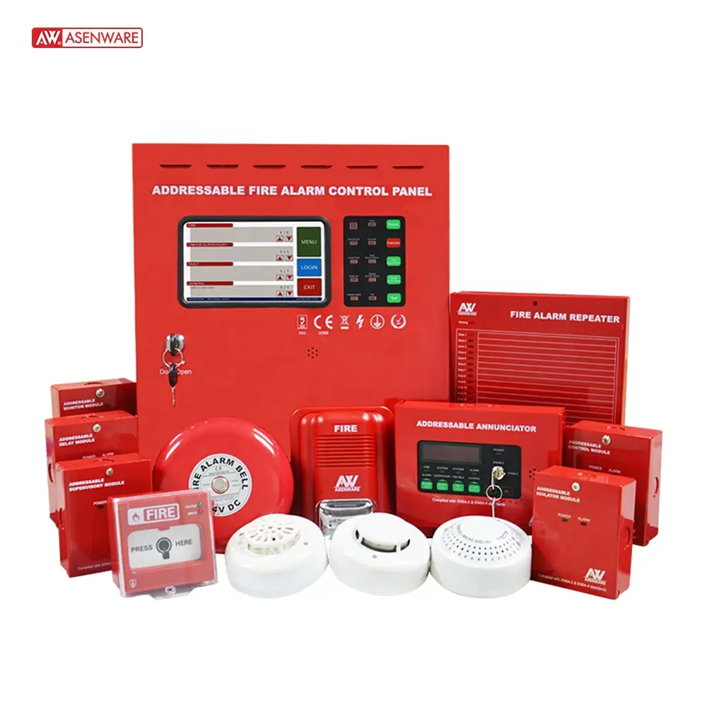 Cerdas Sistem Fire Alarm 1-8 Loop Fire Alarm Control Sistem