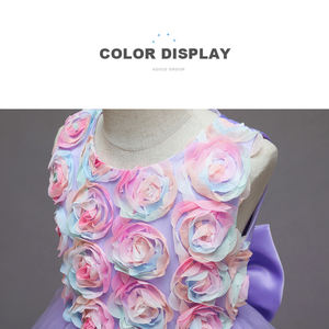 Vestido de Princesa para Niña, Vestido de Princesa con Flores de Malla para Niñas - Product Image 3