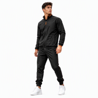 Conjunto Deportivo Rompevientos de Dos Piezas para Hombre con Cierre, Chaqueta y Pantalones Acampanados de Poliéster y Nailon, Personalizable para Escuela