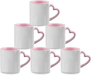 Heart-Shaped Handle Two-Tone Ceramic Mug | Custom Logo Promotional Gift - Product Image 4