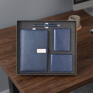 Ensemble Cadeau d'Affaires en Cuir PU Gaufré Liviya en Gros avec Stylo, Porte-clés et Porte-cartes Personnalisables pour Thanksgiving et Noël - Product Image 1
