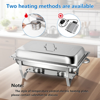 Hoge kwaliteit 9L roestvrijstalen rechthoekige buffet catering apparatuur feest bruiloft voedselwarmer chafing dish alcohol/elektrisch