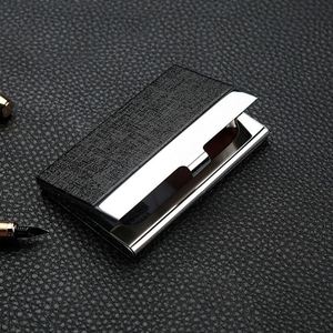Estuche para Tarjetas de Presentación de Metal Plateado con Logotipo Personalizado, Porta Tarjetas de Visita de Acero Inoxidable y PU para Regalos Promocionales de Exposiciones Empresariales - Product Image 2