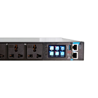 PDU de rack standard horizontal 1U 19 pouces 220V C20 10A 8 prises industrielles universelles personnalisables intelligentes et indépendantes