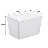 Caixa de Armazenamento Plástica Grande Empilhável, Impermeável e Durável, Capacidade de 20-35L, Design Moderno para Armazenamento de Brinquedos e Livros no Escritório