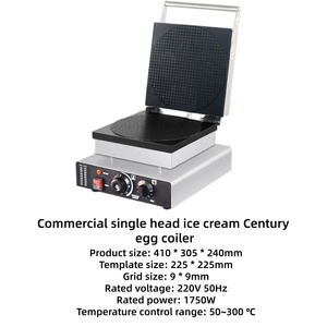 Machine à gaufres commerciale à double tête, ronde, pour rouleaux <span class=keywords><strong>de</strong></span> poulet croustillants, chauffage électromécanique, machine à glace et à croûtes à glace - Product Image 2