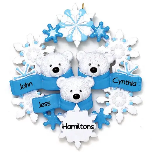 Polar Bear Ornament Personalized Custom Christmas Ornament