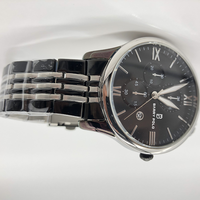 Montre à quartz de style commercial de luxe, cadran en verre étanche, logo personnalisable, bracelet en acier inoxydable, pointeur à l'ancienne de 42mm