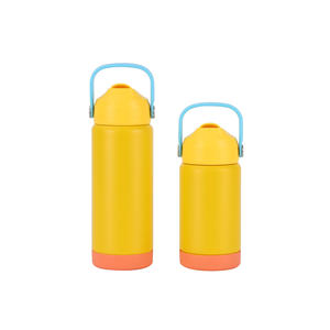 Nouvelle conception, bouteille d'eau sport pour enfants, 12 oz, en acier inoxydable, isolée sous vide, écologique, avec poignée portable et paille incluse - Product Image 4