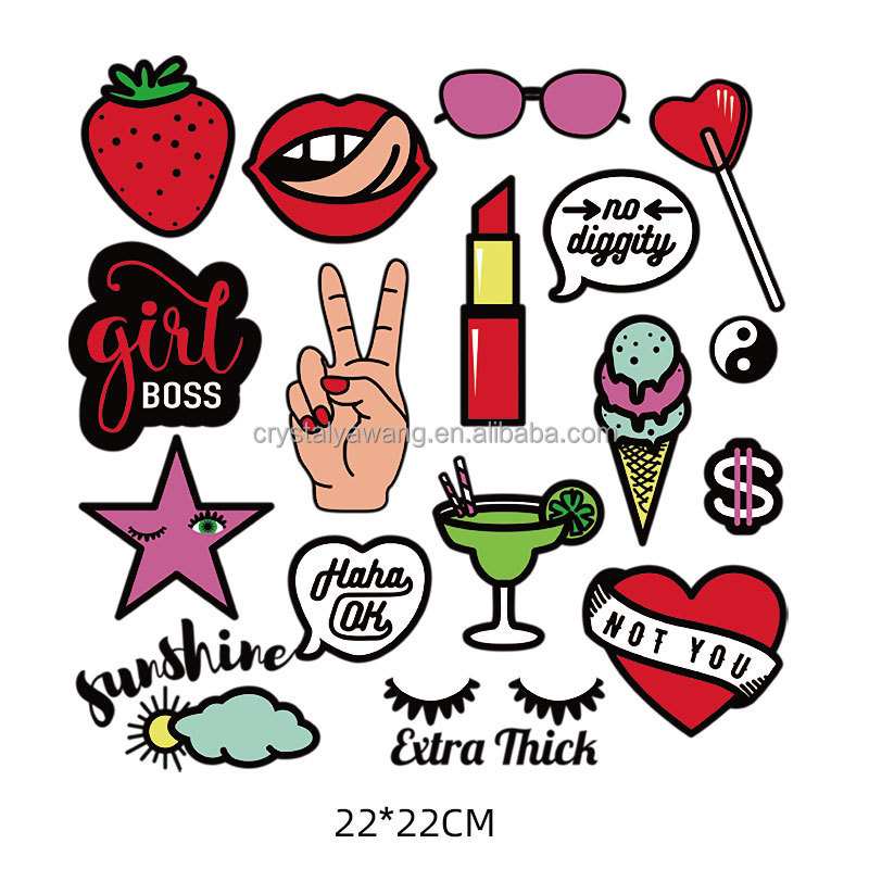 Wholesale Cute Small Size DTF Transfers for t Shirts Hats OEM DIY Mini Size Plastic Vinyl Heat Transfers Iron on Repair Transfer