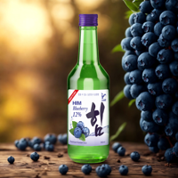 Soju de Corée Liqueur de myrtille à prix raisonnable Faire des cocktails Boisson traditionnelle coréenne Fabricant du Vietnam