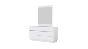 Lacquer White Glossy Modern King <strong>Size</strong> Wood Bedroom Furniture Set Includes Bed Nightstand Chest Drawers Sideboard Cabinet - Product Image 6