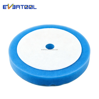 EVERTOOL Tampon de polissage en mousse de 8 pouces pour voiture, tampon de finition bleu en mousse creusée, tampon de lustrage pour cire automobile