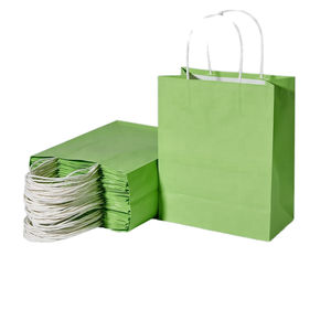 Bolsas de Compra de Papel Kraft con Logotipo Personalizado Impreso al por Mayor, Ecológicas, Reciclables, Reutilizables, Resistentes, con Asas Retorcidas - Product Image 1