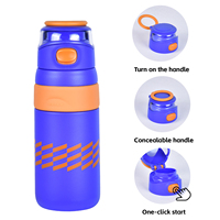 Botella de Agua Infantil Escolar de Gran Capacidad (500 ml), Antiderrames y Ecológica, Fabricada en Acero Inoxidable SUS316