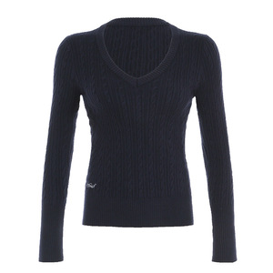 Z-5804 Maglione da Donna Stile Americano con Ricamo a Lettere, Collo a V Profondo, Lavorato a Maglia, per Autunno e Tempo Libero - Product Image 5