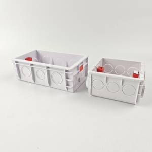 Venta al por mayor 86mm 146mm solo doble PC montaje en superficie de pared interruptor enchufe caja de revestimiento seco - Product Image 1