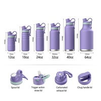Thermos unique de 12 oz à isolation sous vide, anti-fuite, en acier inoxydable, bouteille d'eau pour enfants avec paille et couvercle pour l'école