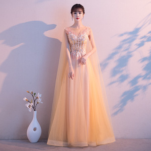 Women's Evening Gown 2026 New Arrival Elegant Long Dress Empire Waist Sweetheart Neckline A-Line Yellow 677 Gray 677 Pink 677 - Product Image 1