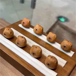 Peach Wood Bear Head Beads For Bracelet Making 10mm Natural Wooden <b>Spacer</b> Beads For Jewelry Crafting DIY Accessories - Product Image 1